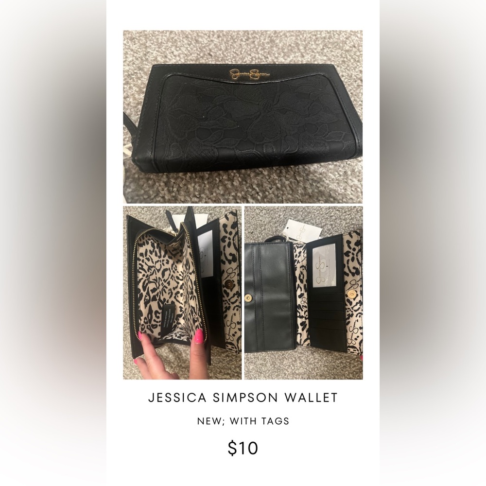 Jessica Simpson Black Embossed Wallet